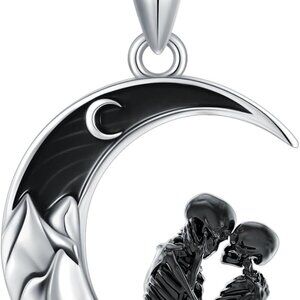 Gothic Jewelry Bat/Cat/Wolf/Dragon/Owl/Fox/Spider/Sun Pendant Sterling Silver Cr